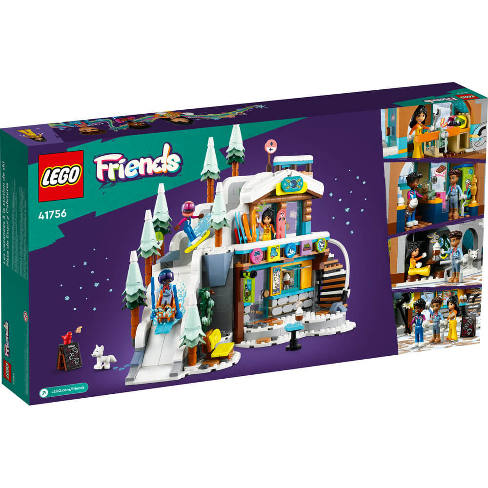 LEGO® Friends Holiday Ski Slope and Café 980 Piece Building Set (41756) back of the box