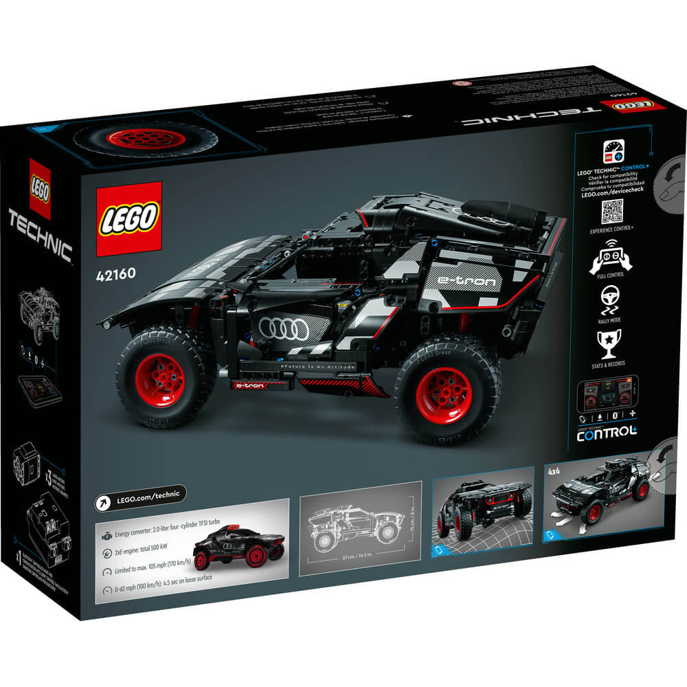 LEGO® Technic™ Audi RS Q e-tron 42160 Building Toy Set (914 Pieces) back of the box