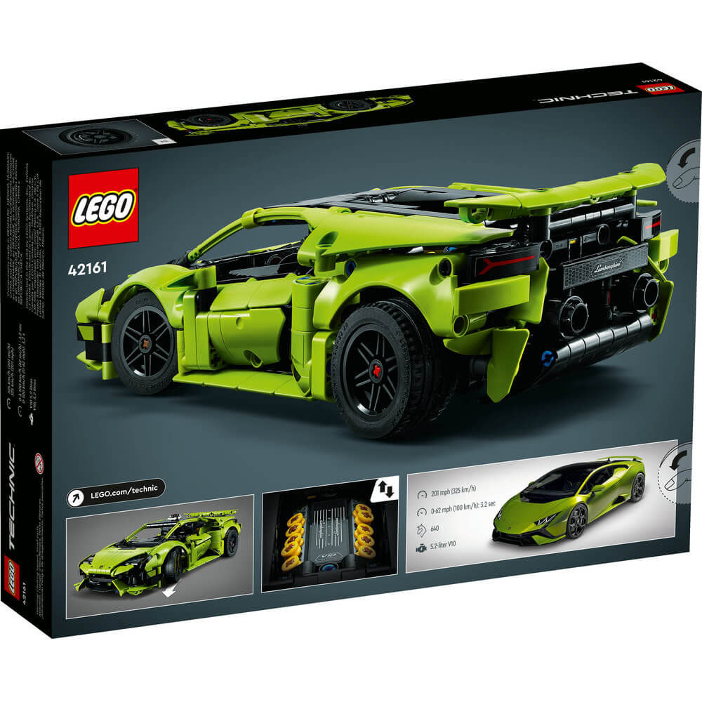 LEGO® Technic™ Lamborghini Huracán Tecnica 42161 Building Toy Set (806 Pieces) back of the box