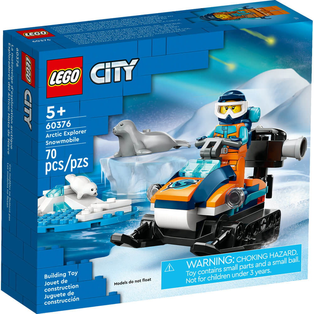 LEGO® City Arctic Explorer Snowmobile 60376 Building Toy Set (70 Pieces) front of the box