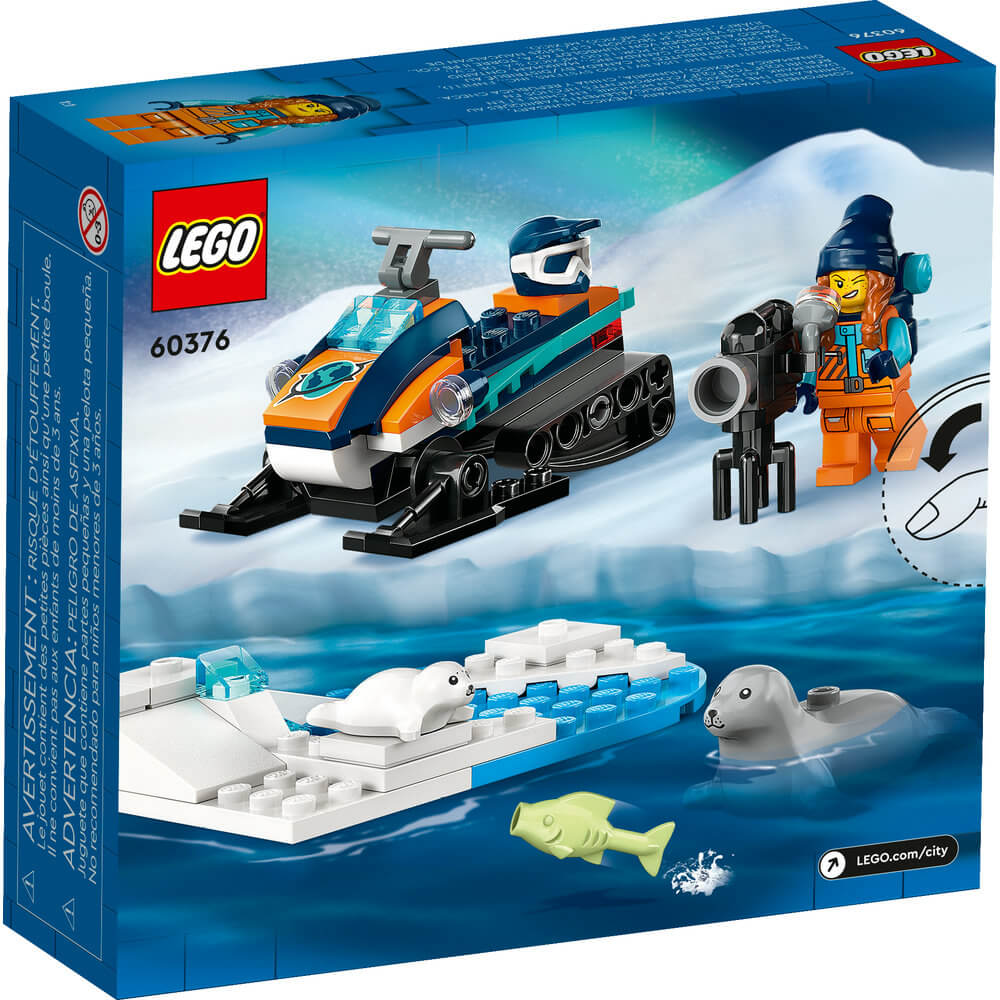 LEGO® City Arctic Explorer Snowmobile 60376 Building Toy Set (70 Pieces) back of the box
