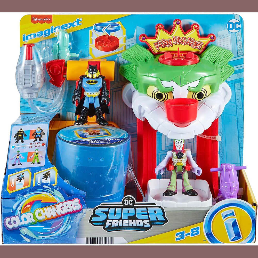 Imaginext DC Super Friends Color Changers The Joker Funhouse Playset packaging