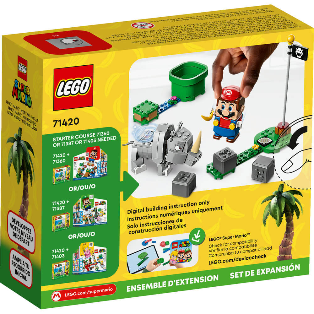 LEGO® Super Mario™ Rambi the Rhino Expansion Set 71420 (106 Pieces) back of the box