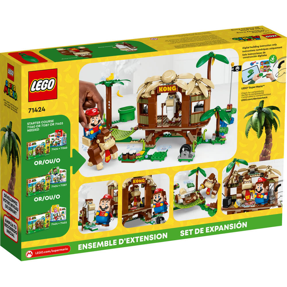 LEGO® Super Mario™ Donkey Kong’s Tree House Expansion Set 71424 Building Toy Set (555 Pieces) back of the box