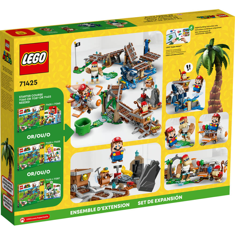 LEGO® Super Mario™ Diddy Kong's Mine Cart Ride Expansion Set 71425 (1,157 Pieces) back of the box