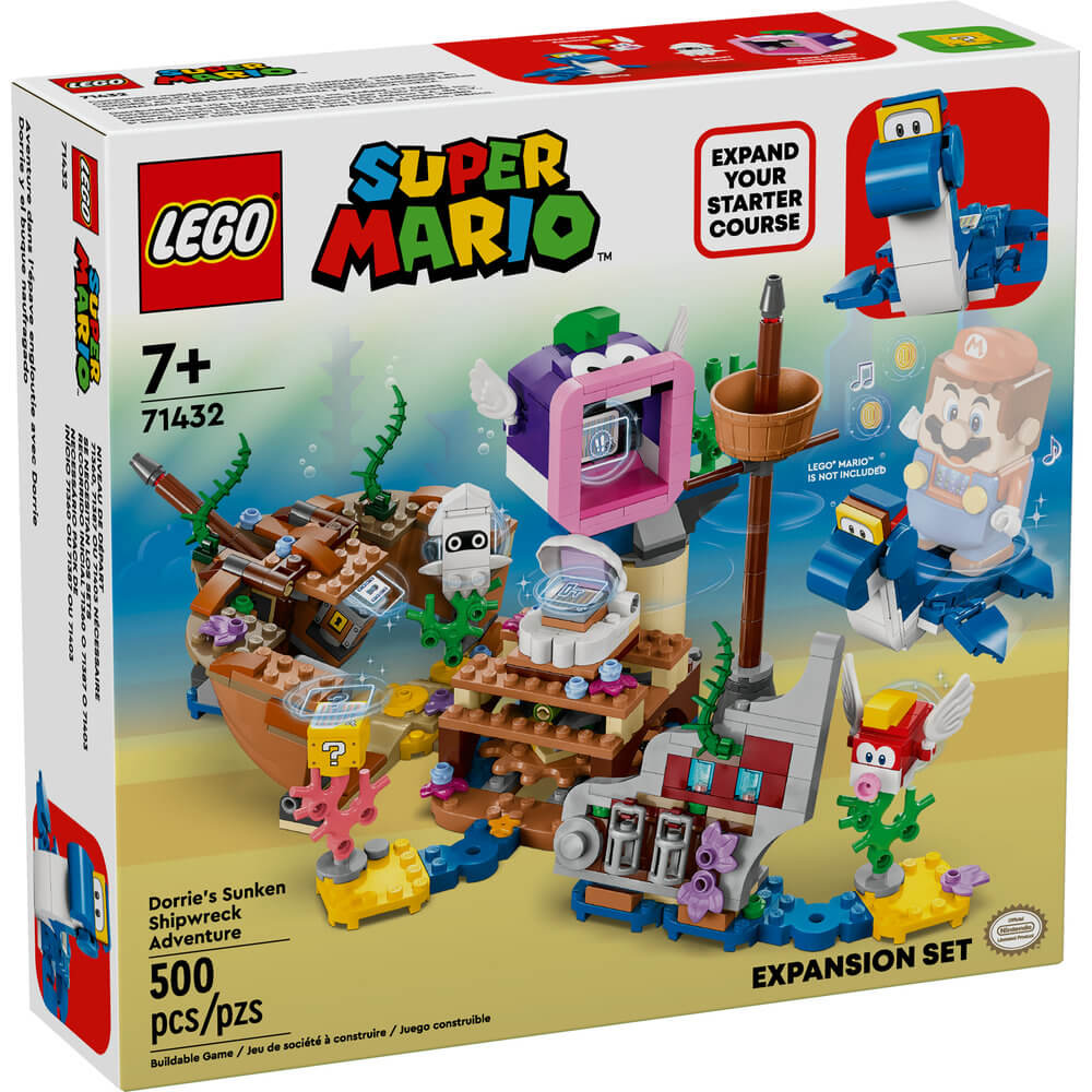Front box packaging of LEGO® Super Mario™ Dorrie's Sunken Shipwreck Adventure Expansion Set