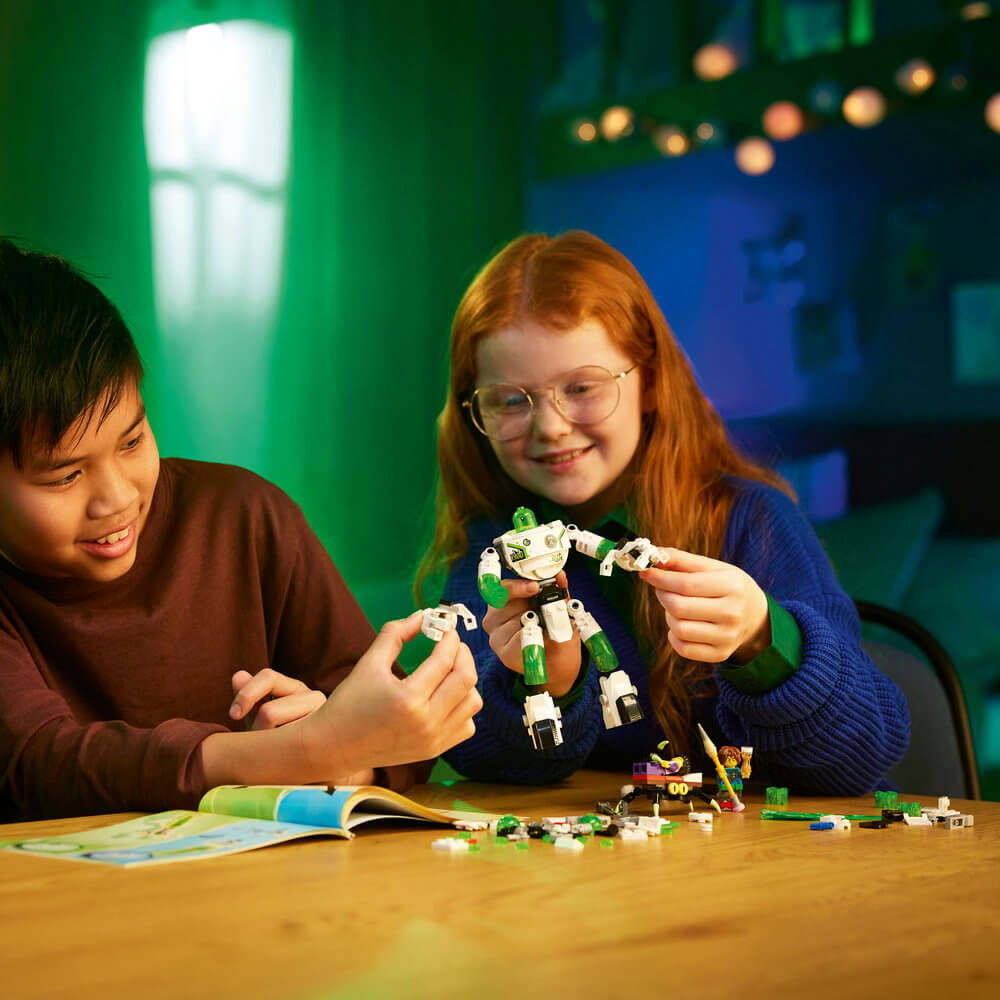 Kids building the LEGO® DREAMZzz™ Mateo and Z-Blob the Robot 71454 Building Toy Set (237 Pieces)