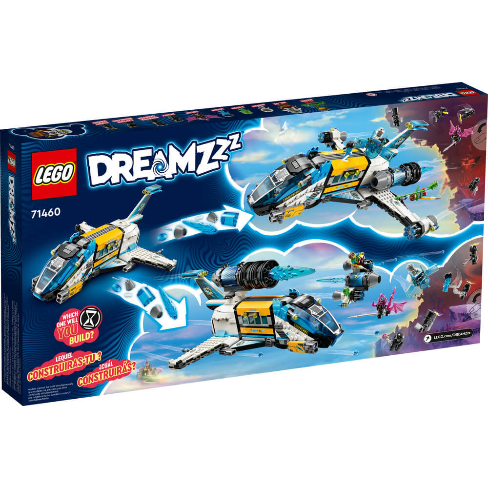back of the box of the LEGO® DREAMZzz™ Mr. Oz’s Spacebus 71460 Building Toy Set for Kids (878 Pieces)