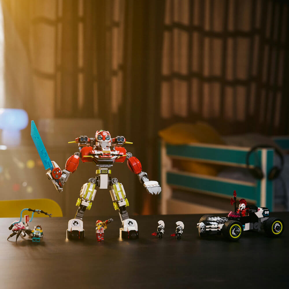 LEGO® DREAMZzz Cooper's Tiger Mech & Zero's Hot Rod Car Building Kit 71497