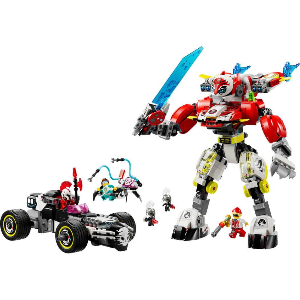 LEGO® DREAMZzz Cooper's Tiger Mech & Zero's Hot Rod Car Building Kit 71497
