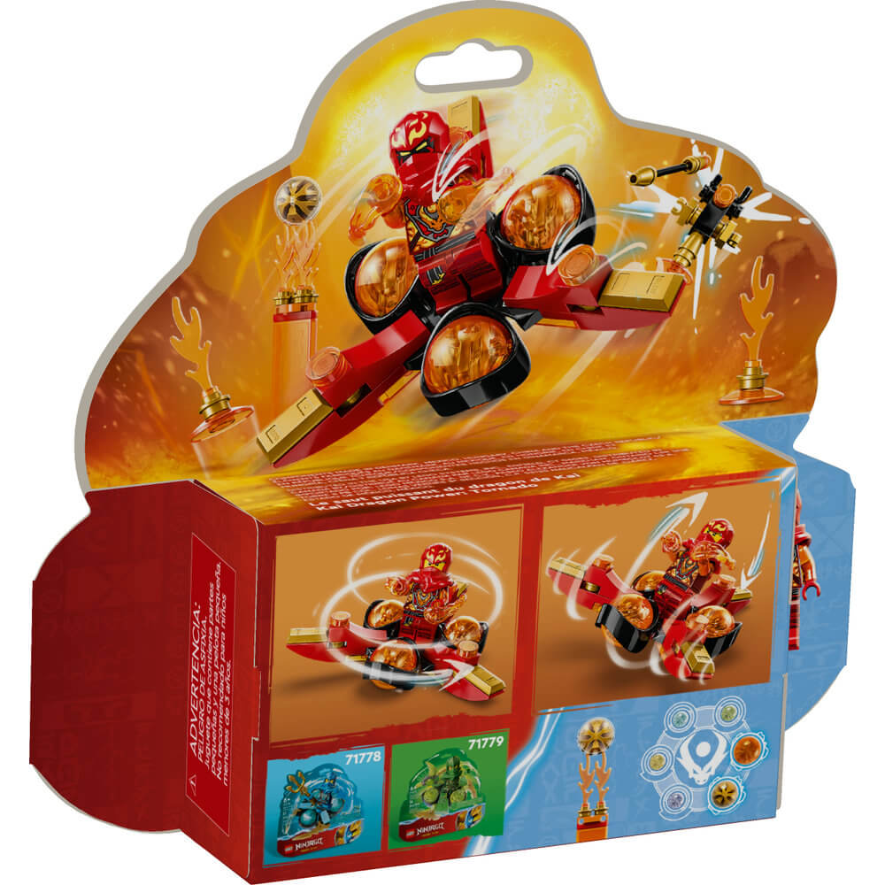 LEGO® NINJAGO® Kai’s Dragon Power Spinjitzu Flip 71777 Building Toy Set (72 Pieces) back of the package