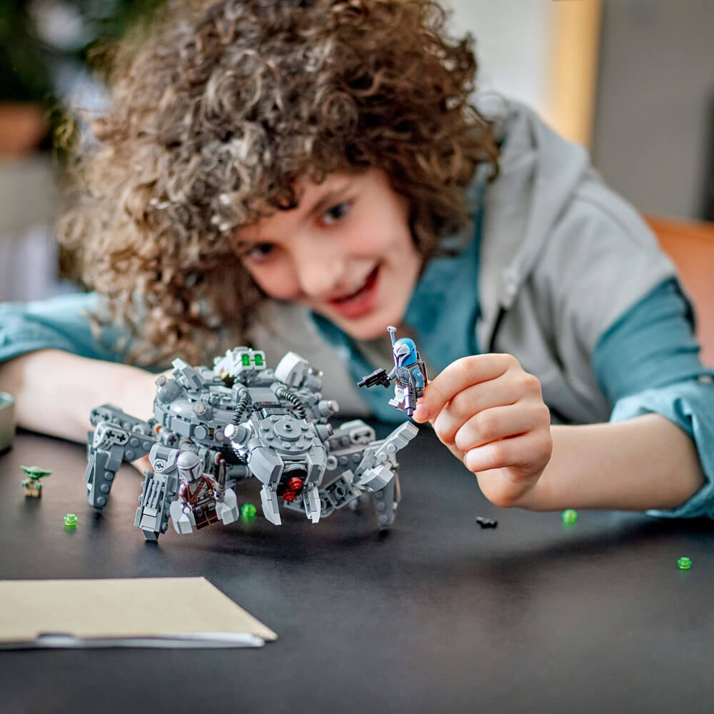 Person shown excited as the play with the LEGO® Star Wars™ Spider Tank 75361 Building Toy Set (526 Pieces)`