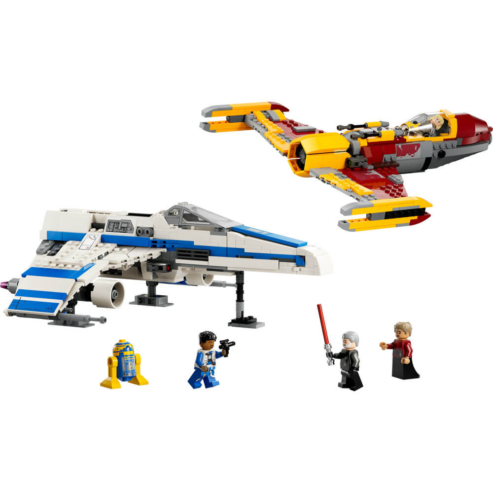 LEGO® Star Wars New Republic E-Wing™ vs. Shin Hati’s Starfighter™ 1056 Piece Building Set (75364) all the pieces built