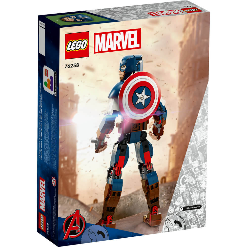 LEGO® Marvel Captain America Construction Figure 76258 Building Toy Set (310 Pieces) back of the box