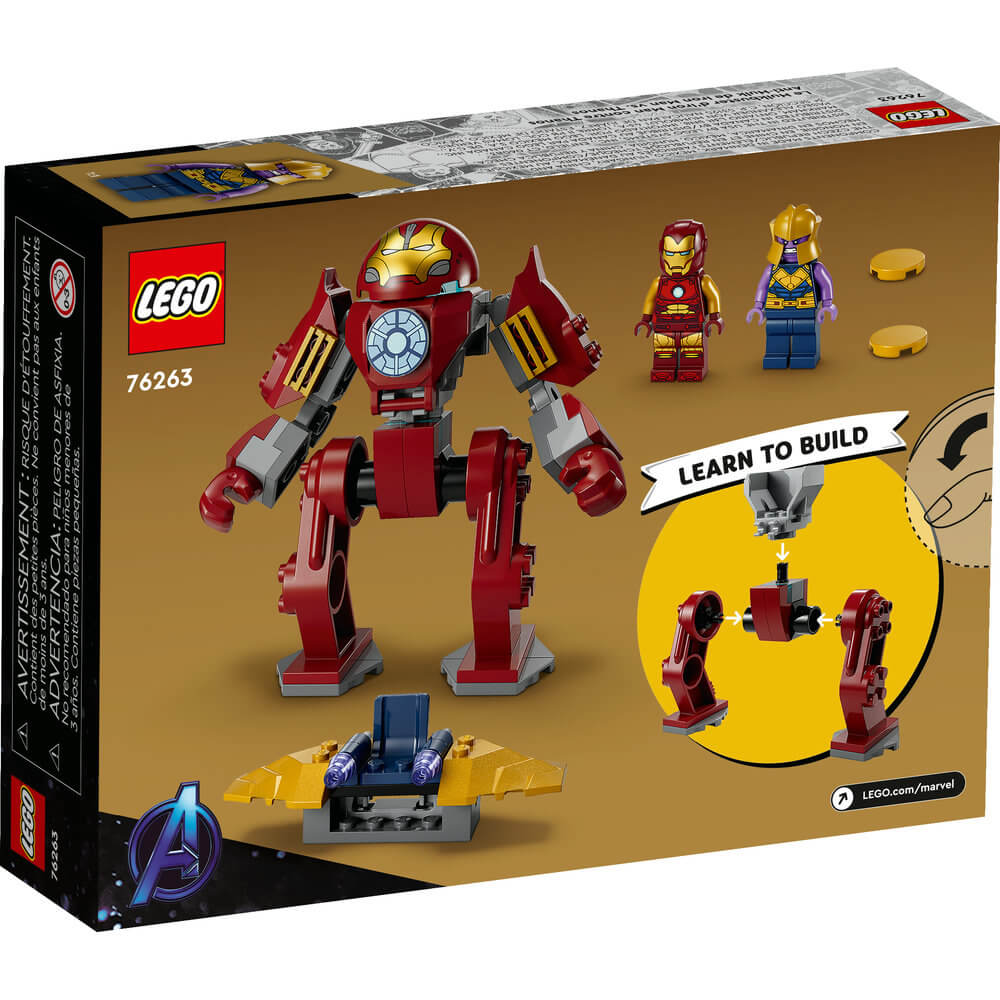 LEGO® Marvel Iron Man Hulkbuster vs. Thanos 76263 Building Toy Set (66 Pieces) back of the package