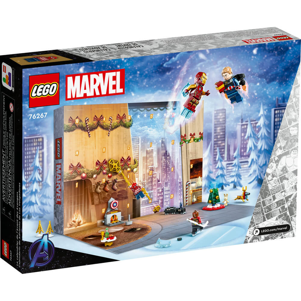 LEGO® Super Heroes Marvel Avengers Advent 2023 Calendar 243 Piece Building Set (76267) back of the box