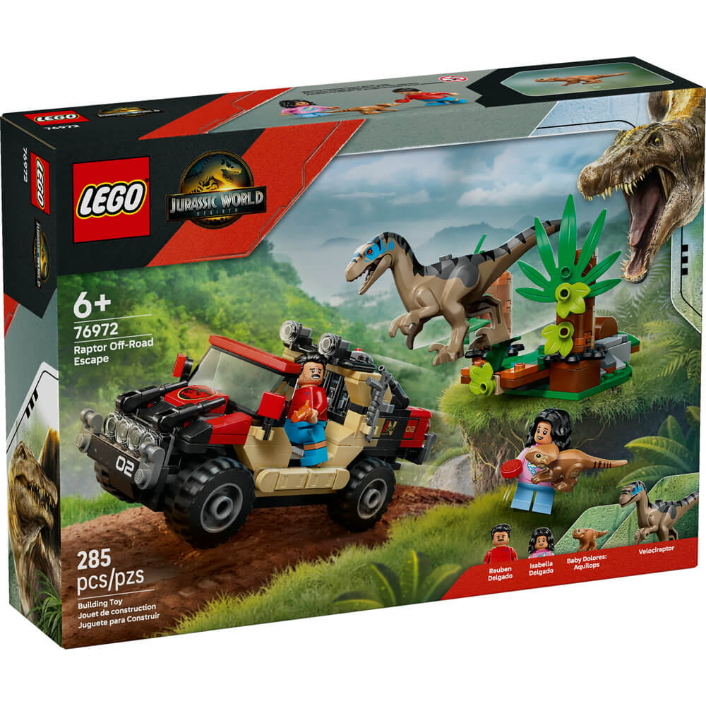 LEGO® Jurassic World Raptor Off-Road Escape Velociraptor Toy Dinosaur 76972