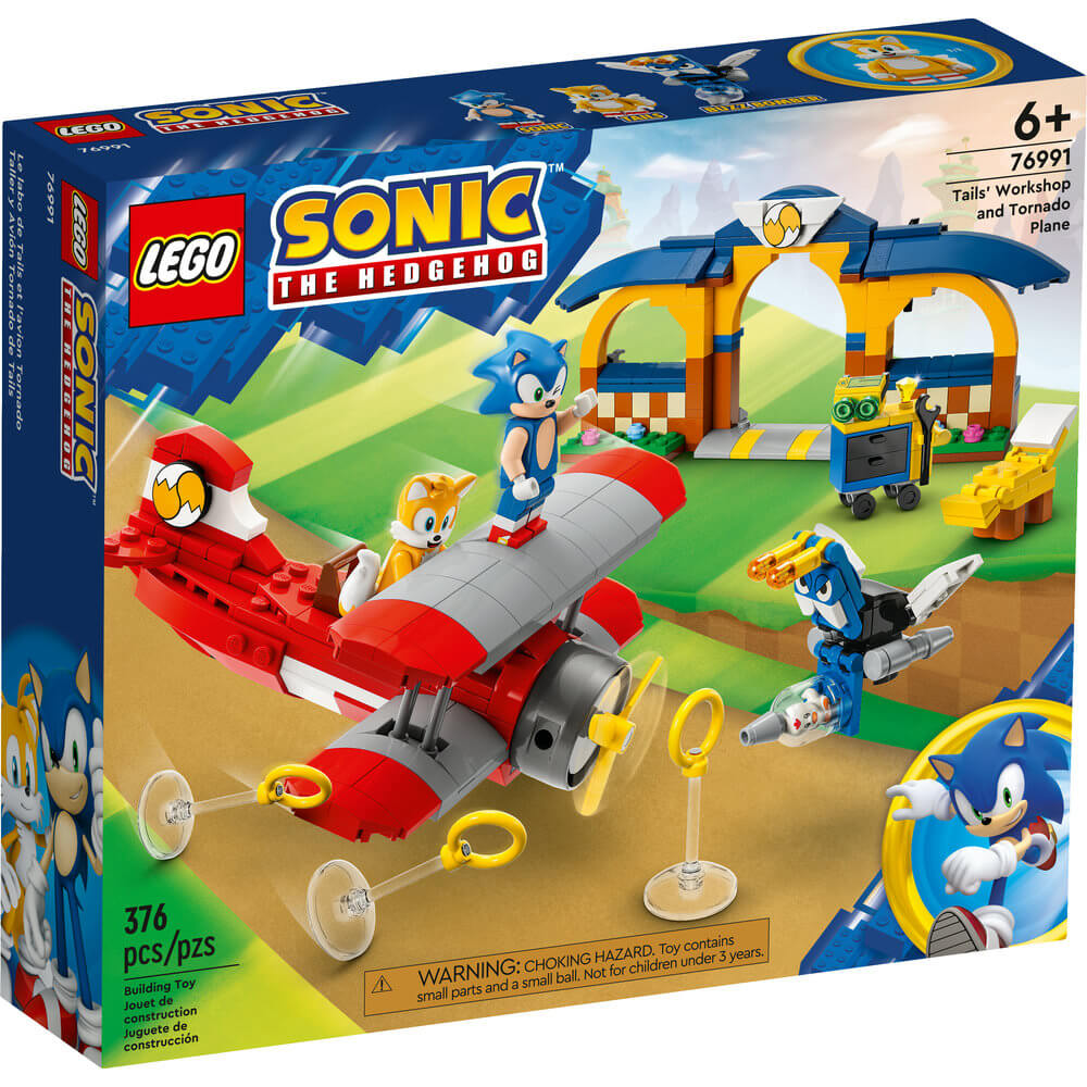 LEGO® Sonic the Hedgehog™ Tails’ Workshop and Tornado Plane 76991 (376 Pieces) front of the box