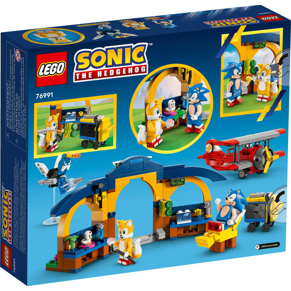 LEGO® Sonic the Hedgehog™ Tails’ Workshop and Tornado Plane 76991 (376 Pieces) back of the box