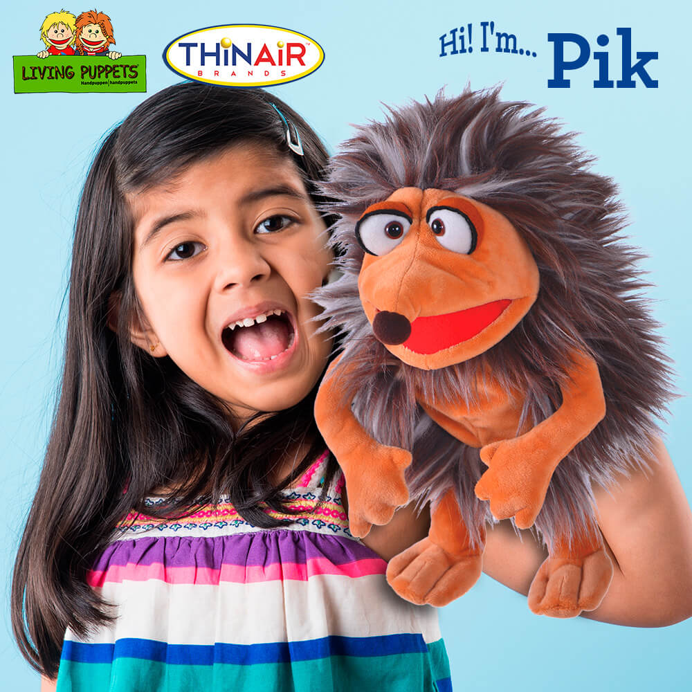 Thin Air Brands Living Puppets Pik 12-Inch Hedgehog Puppet