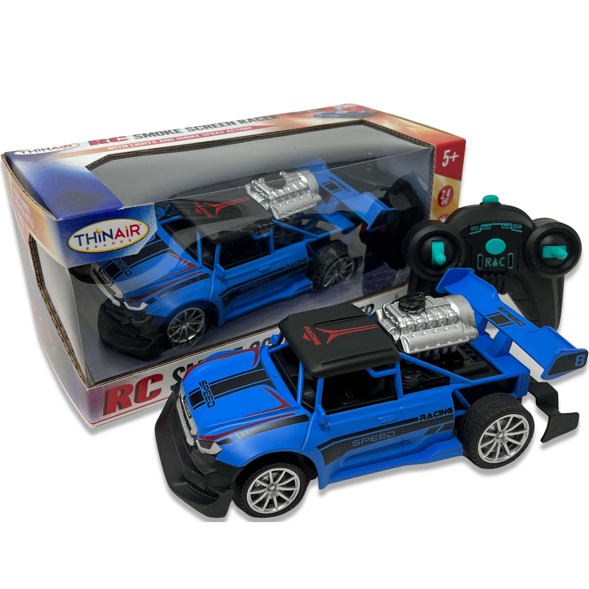 Thin Air Brands Blue RC Smoke Screen Racer