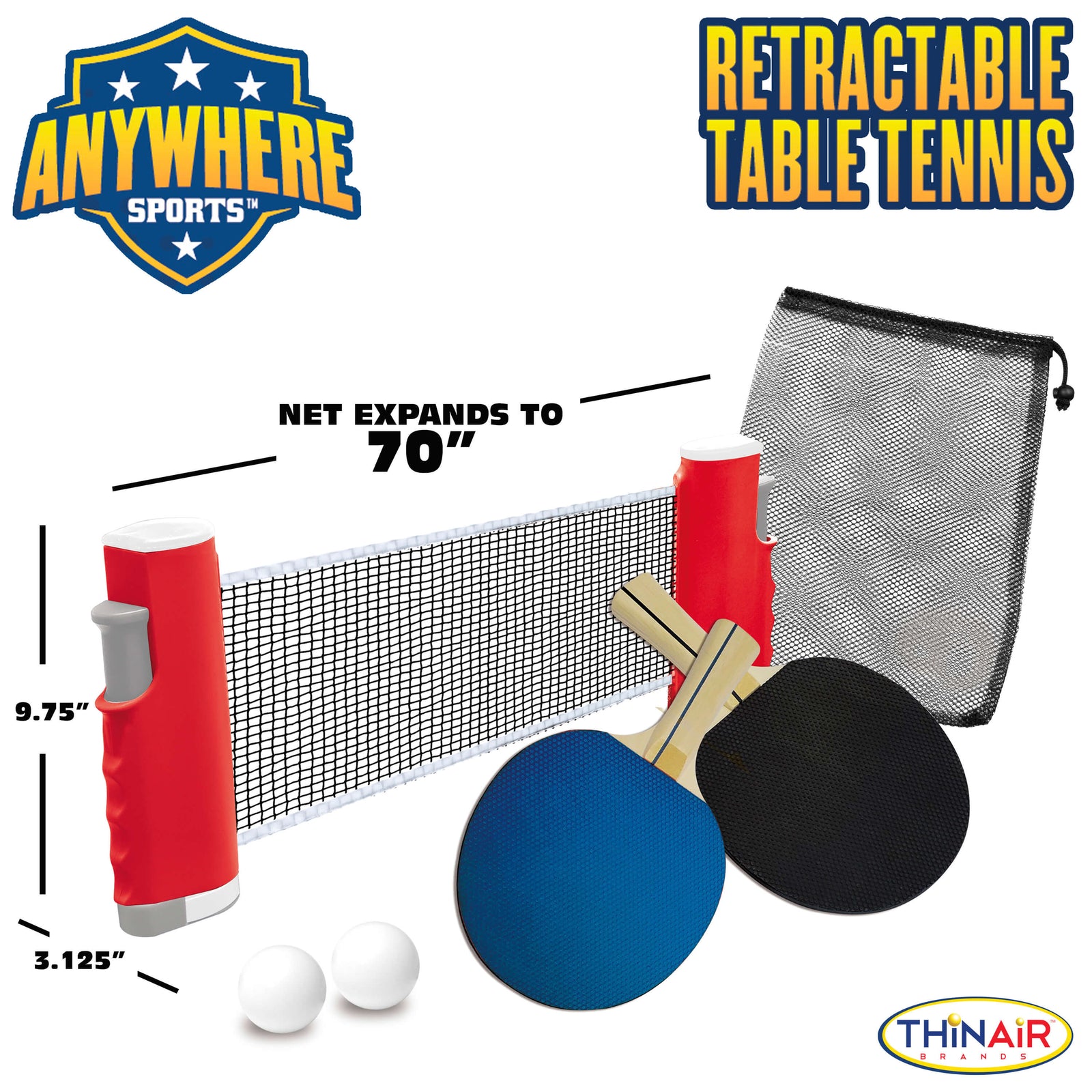 Thin Air Brands Retractable Table Tennis Set