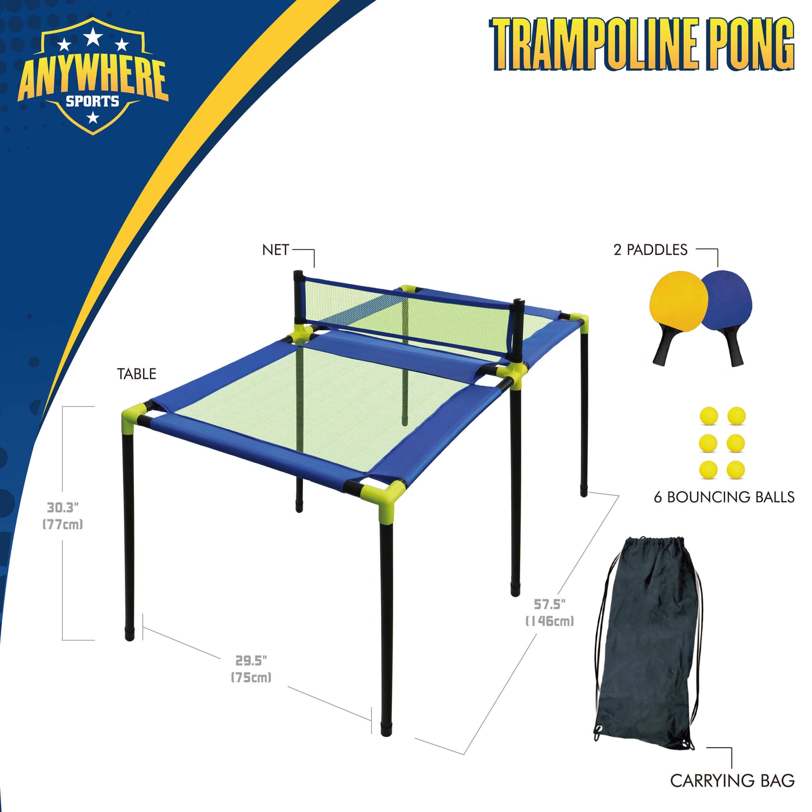 Thin Air Brands Trampoline Pong Table Tennis Set