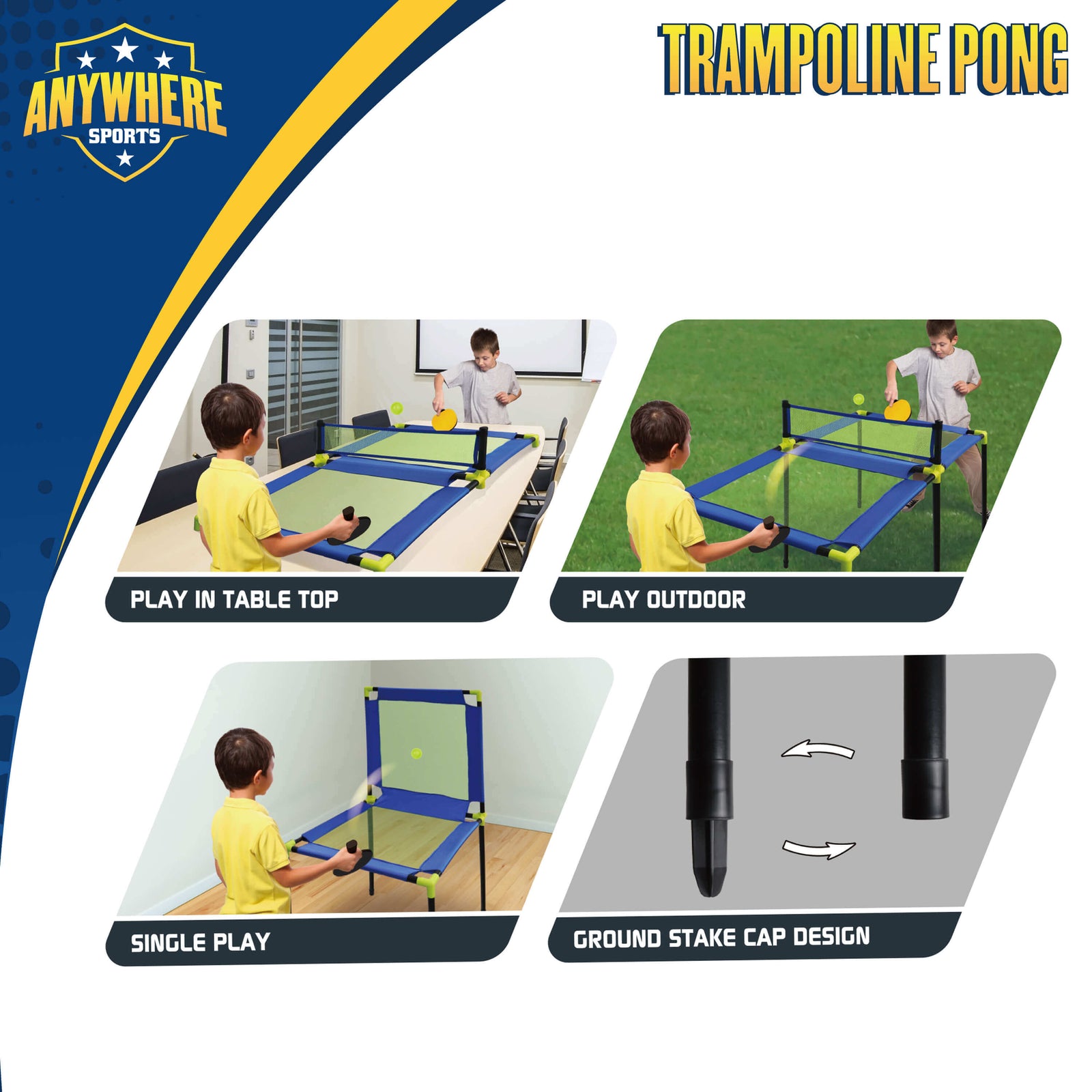Thin Air Brands Trampoline Pong Table Tennis Set