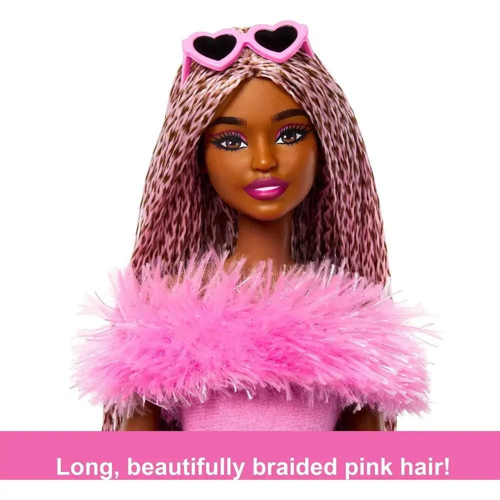 Barbie Deluxe Doll with Pink Jumpsuit and Brown Braided Hair