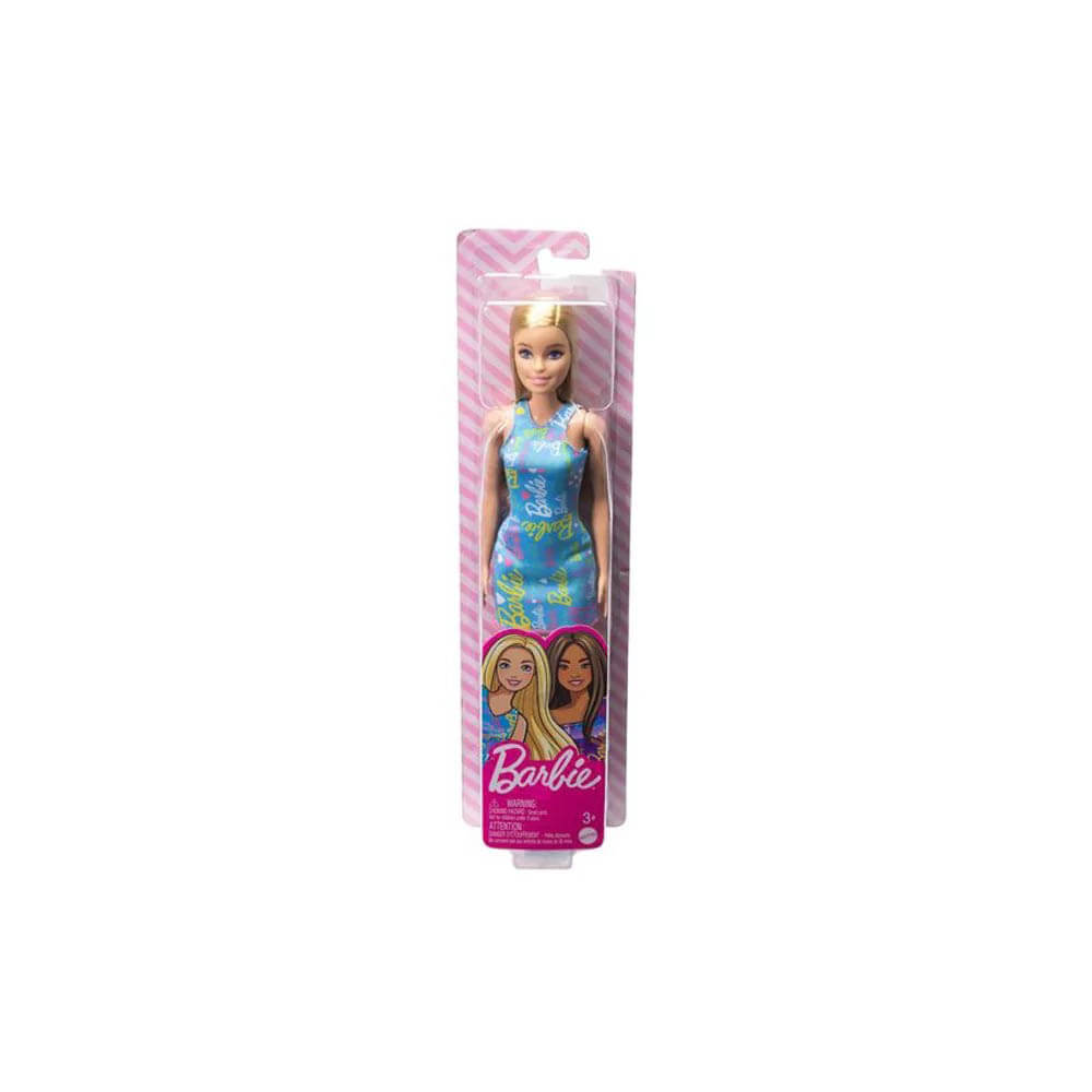 Barbie Doll Wearing Blue Barbie Print Dress – Maziply Toys