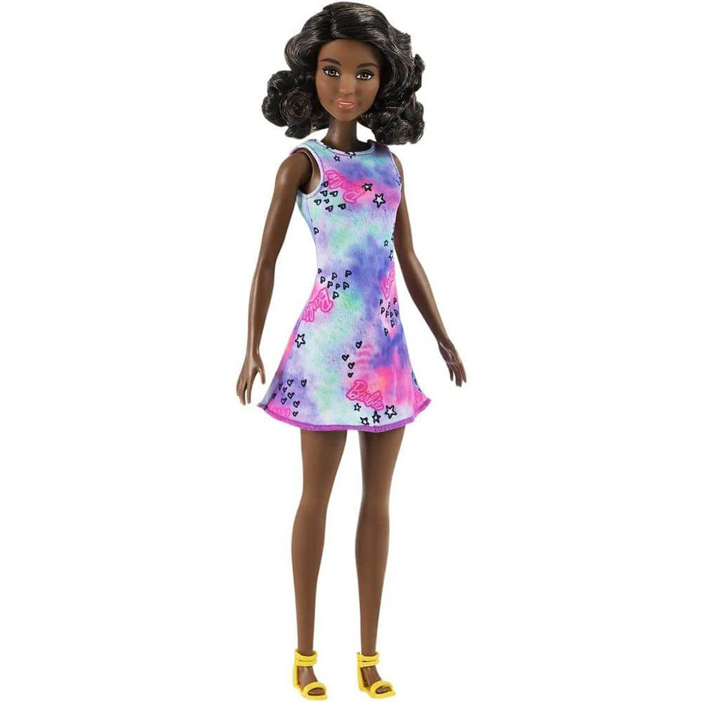 Barbie Doll Wearing Purple Star Print Dress
