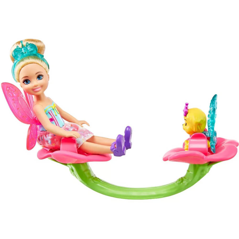 Doll and animal on the seesaw from the Barbie Dreamtopia Doll and Treehouse Playset