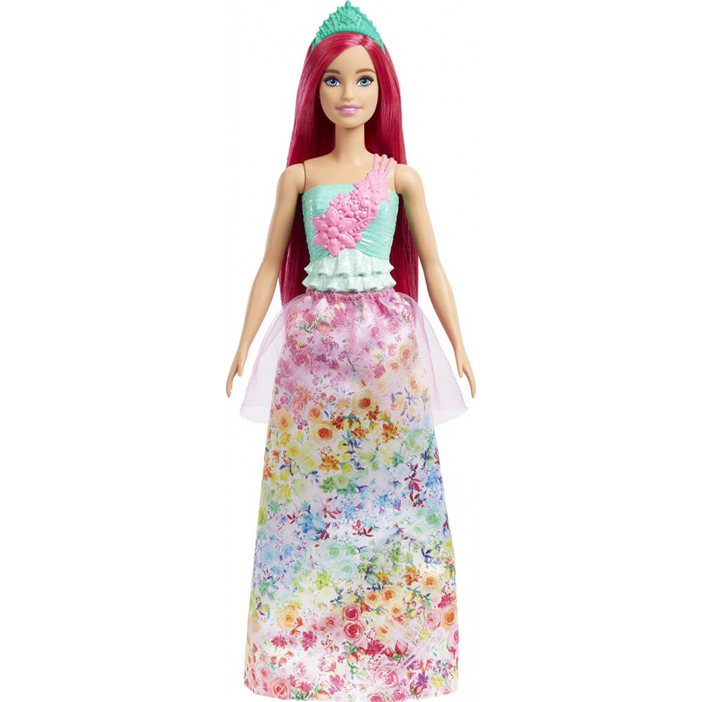 Barbie Dreamtopia Royal Doll With Dark-Pink Hair Wearing Removable Skirt, Shoes & Headband