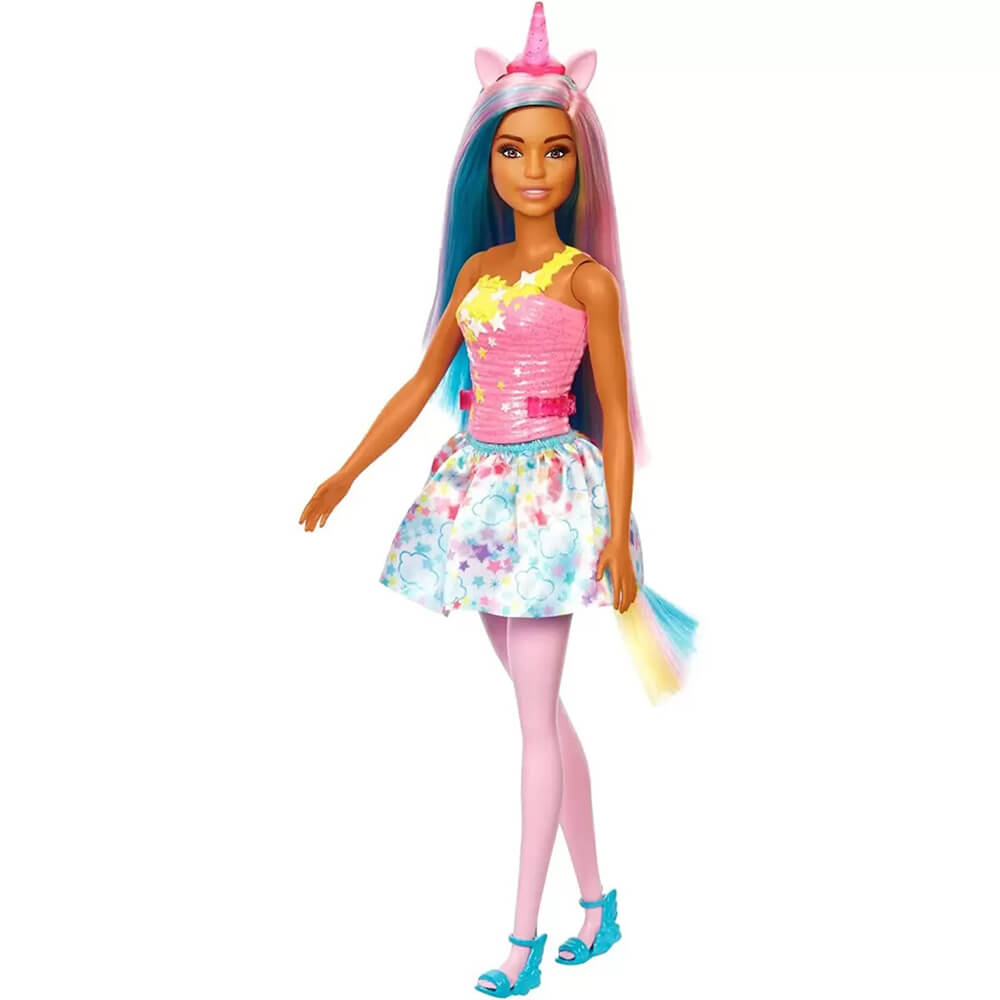 Barbie Dreamtopia Unicorn Doll With Blue & Pink Hair, Skirt, Removable Unicorn Tail & Headband