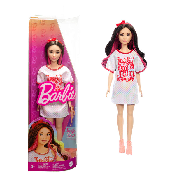 green emerald velvet dress Barbie Fashionistas Doll with Black Hair & Twist & Turn Dress #214 –  Maziply Toys