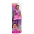 Barbie Fashionistas Ken doll #227 in packaging, featuring brunette hair, beard, colorful sleeveless hoodie with swirl patterns, purple shorts, and white sneakers.
