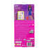 Back of Barbie flight attendant doll packaging showing doll with travel accessories including suitcase, snacks, headphones, and drink set.