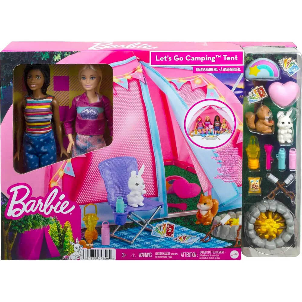 Barbie Let's Go Camping Tent Playset box