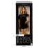 Barbie Signature Basics 2025 Series 1 Model 01 doll packaged in a sleek black display box with transparent front, featuring white logo text and the doll posed in her black dress and boots.