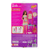 Back of Barbie Teacher fashion doll package featuring product details, educational play theme, and career inspiration messaging in multiple languages.