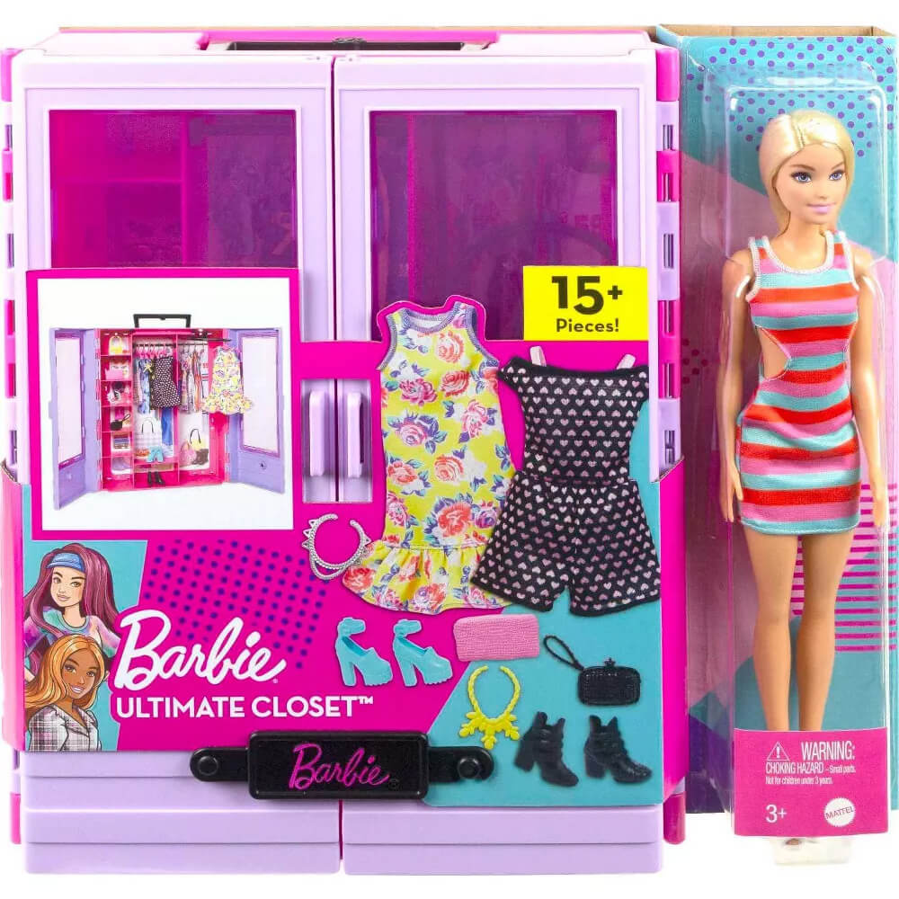 Barbie Ultimate Closet and Doll Playset packaging