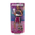 Barbie boxer doll in retail package wearing black crop top, metallic pink boxing shorts, white gloves, and pink boots, posed inside a ring-themed background.