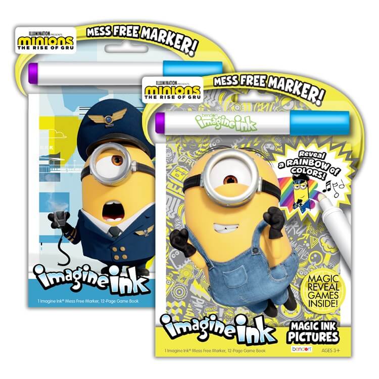 Bendon Minions Rise of Gru Imagine Ink Magic Ink Pictures