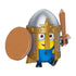 Blokees Minions N-Disguise knight toy figure with silver helmet, wooden sword, and round shield armor.