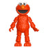 Blokees Elmo figure made of red plastic with molded fur texture, large white eyes, and orange nose, standing upright with articulated arms and legs on a white background.