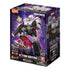 Blokees Transformers Action Edition G1 Megatron model kit box featuring gray and black robot with red highlights, purple lightning background, 40th anniversary logo, and Decepticon branding details.