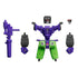 Purple, green, and black Blokees Devastator combining accessory parts displayed on white background, featuring robot torso, limbs, and weapon components designed for Transformers model assembly.