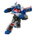 Blue, white, and red Blokees Transformers action figure with racing-inspired armor and detailed design, shown in a dynamic mid-motion pose.