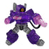 Transformers purple translucent plastic robot figure featuring smooth glossy armor panels, compact rounded body shape, laser-armed battle stance, and simple studio background.