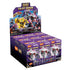 Blokees Transformers Galaxy Version Wave 2 retail box display showing multiple collectible blind boxes with colorful artwork of robot characters from the Transformers series on a purple background.